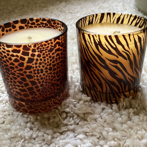 2 Animal Print Glass Candles - Picture 6 of 11